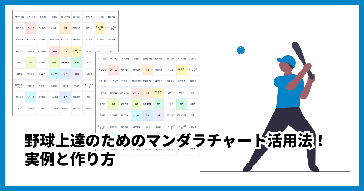 野球上達のためのマンダラチャート活用法!実例と作り方を徹底解説